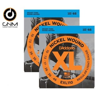 DAddario® สายกีตาร์ไฟฟ้า เบอร์ 10 แบบนิกเกิล ของแท้ 100% รุ่น EXL110 (Regular Light, 10-46) ** Made in USA ** // 2 ชุด