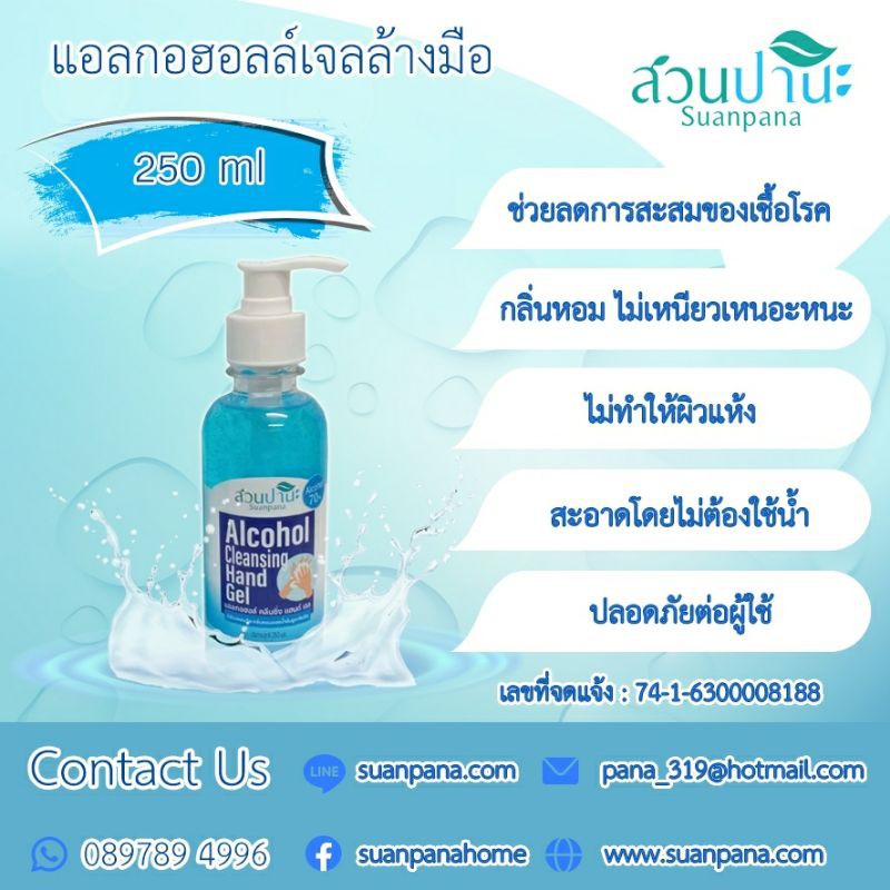 เจลแอลกอฮอล์ ขนาด250ml.