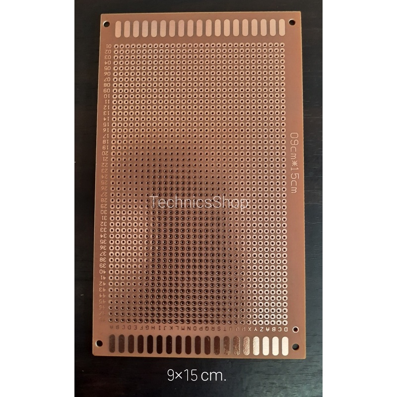 แผ่นปริ๊นอเนกประสงค์ ปริ๊นไข่ปลาขนาด 9x15cm. Prototype PCB Board จำนวน 1 แผ่น