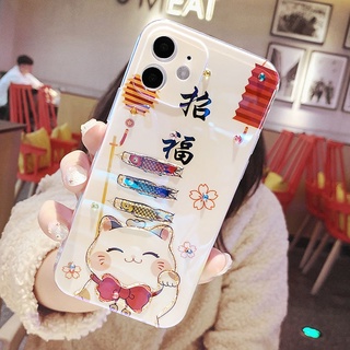 เคสโทรศัพท์มือถือ ซิลิโคนนิ่ม กันกระแทก ลายการ์ตูนแมวนําโชคน่ารัก สําหรับ Iphone 14ProMax 14 14Plus 14Pro 11 11ProMax 12 12ProMax 13 13ProMAX