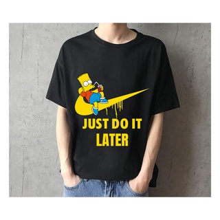 Just Do It Later เสื้อ ซิมป์สัน simpson คอกลม น่ารักๆ สวย เสื้อยืด cotton แขนสั้น แฟชั่นผู้ชายและหญิง พร้อมส่ง