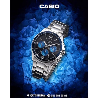 นาฬิกา Casio รุ่น MTP-1374D-2A นาฬิกาสำหรับผู้ชาย สายแสตนเลส หน้าปัดน้ำเงิน ของแท้ 100% รับประกัน 1 ปีเต็ม