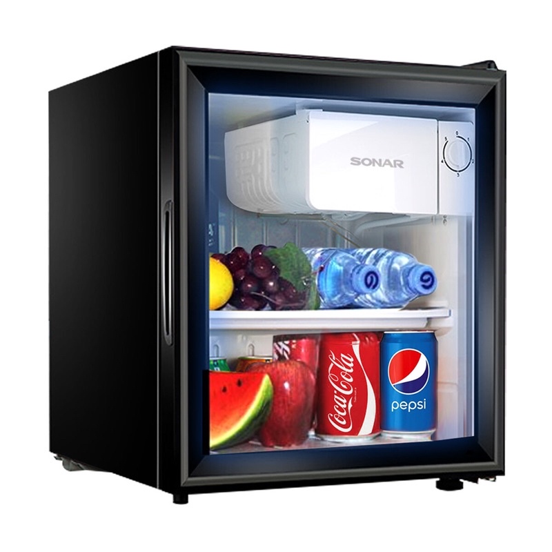Sonar ตู้เย็น ตู้เย็นมินิ ตู้เย็นขนาดเล็ก ตู้เย็นมินิบาร์ ตู้เย็นมินิบาร์ ตู้เย็นหน้ากระจก 50 ลิตร 1.8 คิว
