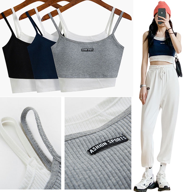 【สินค้าใหม่กำลังมา】พร้อมเสื้อกล้ามผู้หญิงมีสามทรง ภาพถ่ายจากสินค้าจริง พร้อมส่งจากไทย