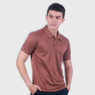 เสื้อโปโลผู้ชาย แขนปล่อย ผ้าท็อปดาย นุ่มลื่น ใส่สบายไม่ระคายเคือง ไม่ต้องรีด — สีแดง