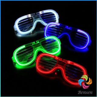 Bensen แว่นตาเรืองแสง ""มีหลอดไฟ LED"" แว่นตาเรืองแสง คริสต์มาส Luminous glasses