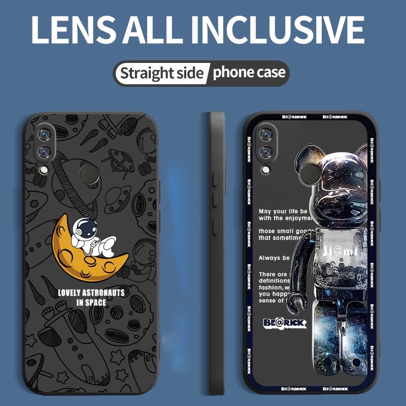 หมีรุนแรงเคสโทรศัพท์แฟชั่น Huawei Y6 Y7 Pro Y9 Prime 2019 Enjoy 9 Plus Honor X9 Y6P ขอบตรงเคสโทรศัพท