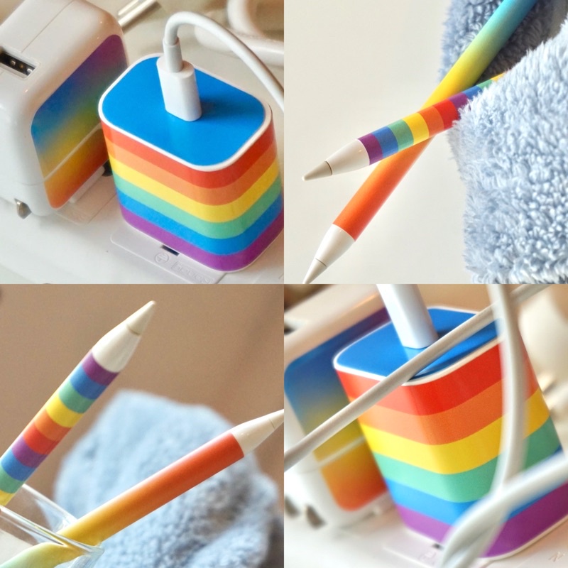 WGG CRAFT STUDIO | RAINBOW CHARGER CHECKERED COLLECTION สติกเกอร์ติดหัวชาร์จ (หากงงรุ่นสอบถามทาง Chat)