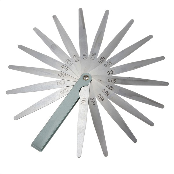 0.02 ถึง 1 มม. 17 ใบมีดความหนา Gap Metric Filler Feeler Gauge เครื่องมือวัด