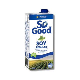 So Good นมถั่วเหลือง สูตรดั้งเดิม Soy Milk Regular 1 ลิตร (1 กล่อง) [BBF:30Jun23]