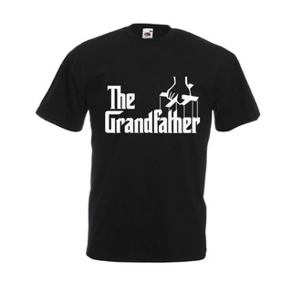 เสื้อยืดผ้าฝ้าย 100% พิมพ์ลาย The Grandfather Godfather Style Grandad สีดํา ของขวัญวันเกิด สําหรับผู้ชายS-5XL