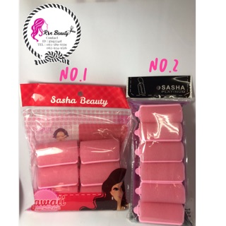 โรลม้วนผมฟองน้ำ อุปกรณ์ทำผม โรลม้วนผม 6 ชิ้น (โรลฟองน้ำเเกนรอบ,มีเเกน SASHA)