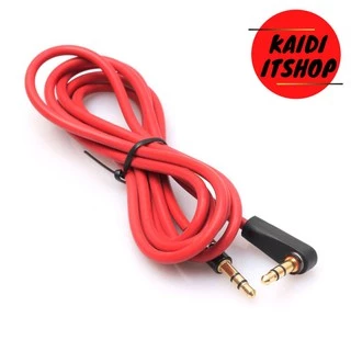 สาย aux 3.5mm cable 1 เมตร ข้องอ 90 องศา สายเคเบิลเสียง แจ็คทองเหลือง ความยาว 1 เมตร (สีแดง)