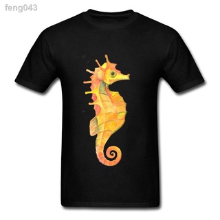 ▥❐CX เสื้อยืดการ์ตูนสีเหลือง Seahorse ผู้ชายตลก Tee s ที่กำหนดเองกลุ่มเสื้อ Plus ขนาดผ้าฝ้ายเสื้อยืดขนาดใหญ่เสื้อยืดสำหร