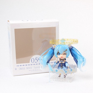 โมเดลนักร้องเสมือนจริง Snow Miku 059 Twinkle Snow Q ver. กล่องของเล่นฟิกเกอร์ PVC