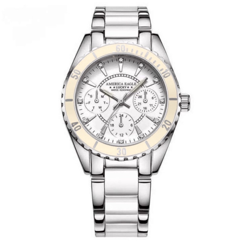 America Eagle นาฬิกาข้อมือผู้หญิง กันน้ำได้ รุ่น WP8111 (White) #3