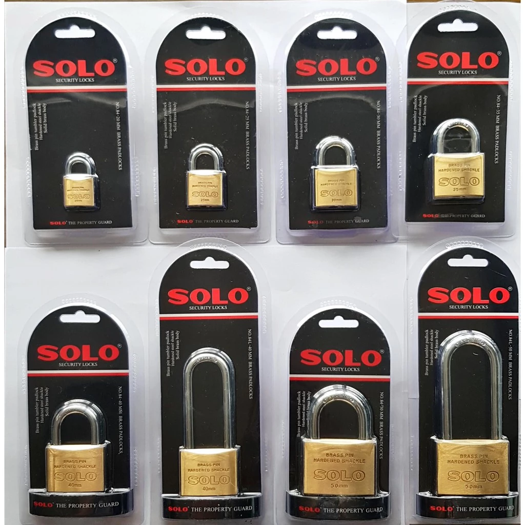 SOLO แม่กุญแจสปริง84-40 และ 84-50 มม. กุญแจดับเบิ้ลบิลสเตอร์แฟ๊ค หูสั้นและยาวของแท้ 100% ออกใบกำกับภาษีได้