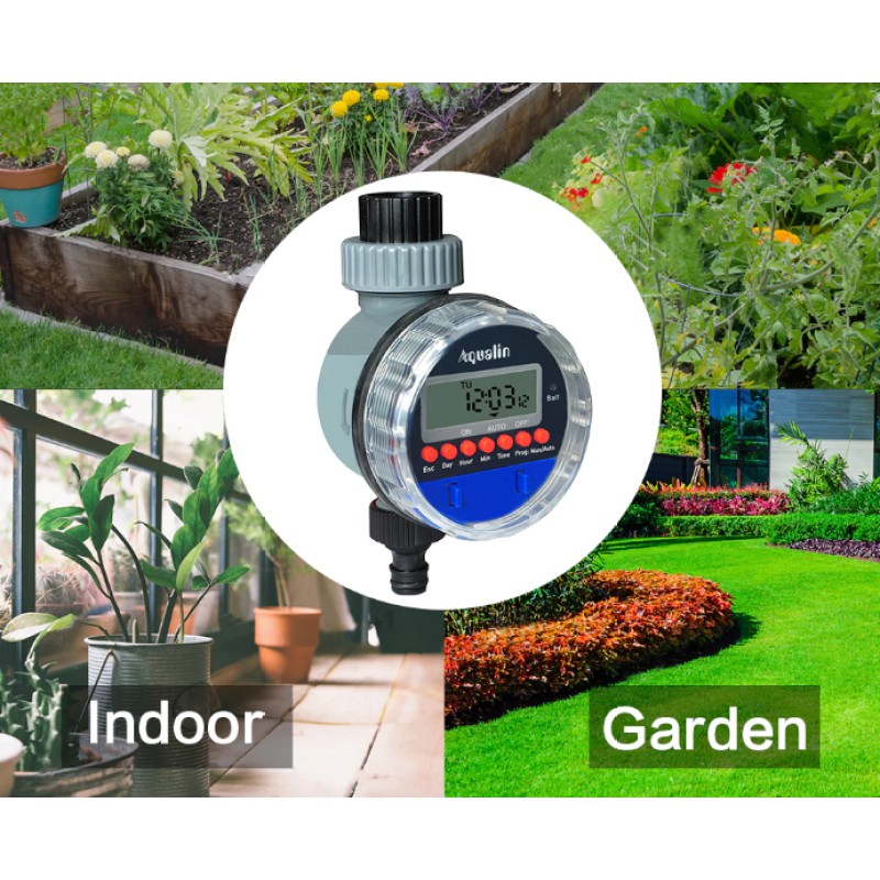 วาล์วตั้งเวลาเปิด-ปิดน้ำอัตโนมัติ8โปรแกรม Aqualin Ball Valve Water Timer Garden - รูปที่ 6