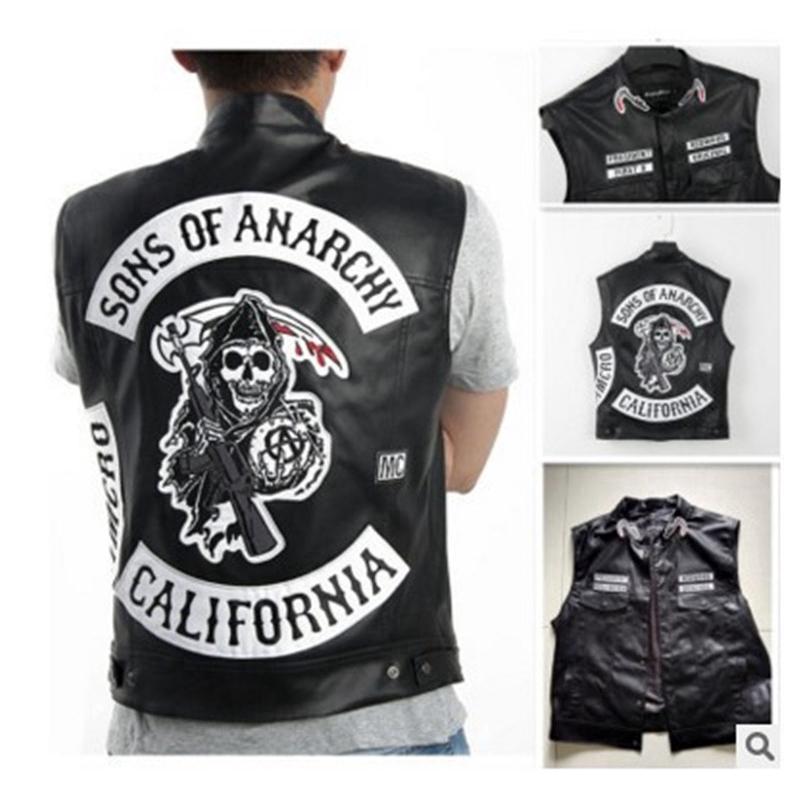 เสื้อกั๊กหนัง Sons Of Anarchy สไตล์พังก์สําหรับขี่รถจักรยานยนต์