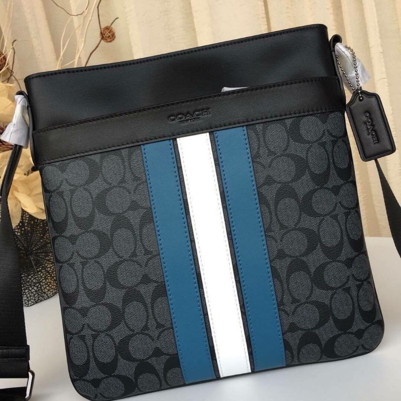 กระเป๋า ผู้ชาย Coach แท้ outlet สีดำ ฟ้า ขาว ทำงาน สะพายข้าง เรียบหรู ดูดี ของขวัญ สุดคุ้ม
