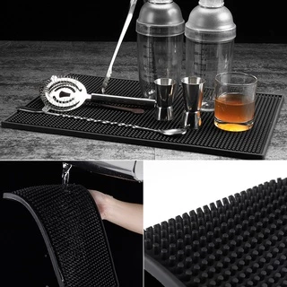 ☕☕☕ แผ่นรองบาร์ ยางรอง กันลื่นและกันน้ำ รุ่นหนาพิเศษ Bar Mat 30*15/45*30/30*45/10*10cm