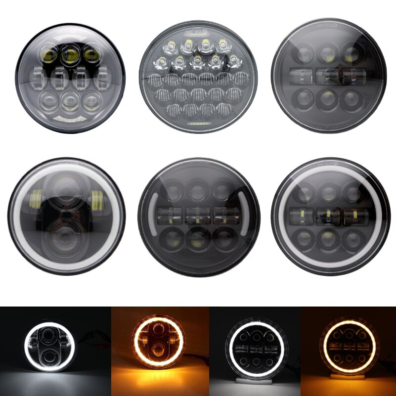 หลอดไฟหน้า led พร้อมเลนส์ 883 Harley Dyna Sportster XL883 XL1200 5.75 นิ้วสําหรับรถจักรยานยนต์