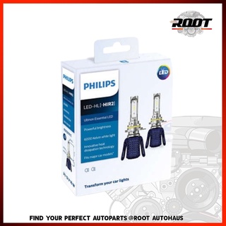 PHILIPS LED หลอดไฟหน้ารถยนต์ รุ่น Ultinon Essential LED 6000k แสงสีขาว ขั้ว HIR2 (ความสว่าง+150%)
