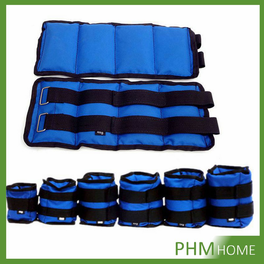 ถุงทรายถ่วงน้ำหนัก ถุงทรายถ่วงขา สำหรับข้อมือ ข้อเท้า 1 คู่ Ankle Weight Sandbag 1/2/3/4kg
