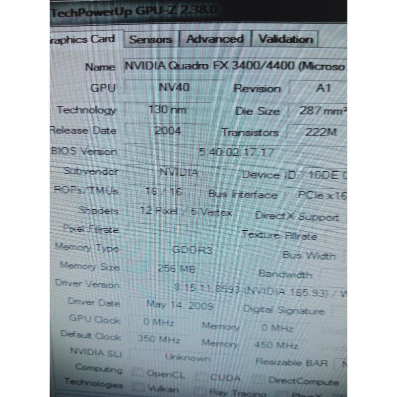 การ์ดจอ nvidia quadro fx 3400/4400. 512 MB