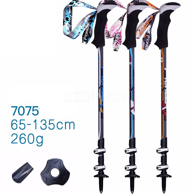 20Pcs/Lot 2018 Telescopic Adjustable Quick Lock Walking Stick Trekking