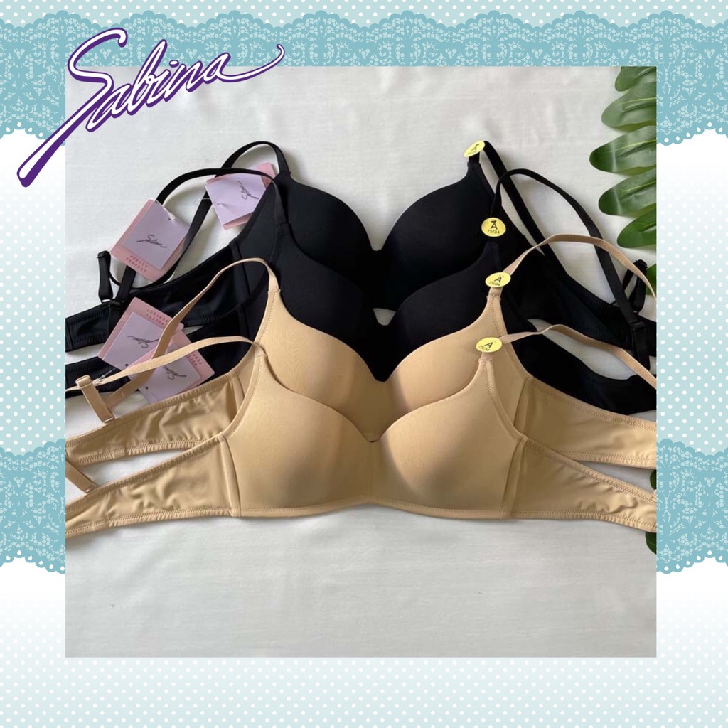 Sabina ซาบีน่า เสื้อชั้นใน Invisible Wire (ไม่มีโครง) รหัส SBXU8301BK สีดำ, SBXU8301CD สีเนื้อ รุ่น 
