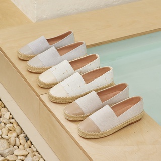 Primest - รองเท้าสวมผ้าแคนวาสปลายหนัง Playground Espadrilles