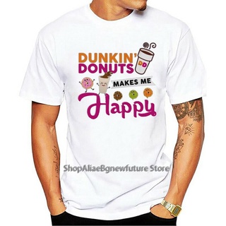 เสื้อยืด พิมพ์ลาย Dunkin Donuts Make Me happy สําหรับผู้ชาย 373420Size S-5XL