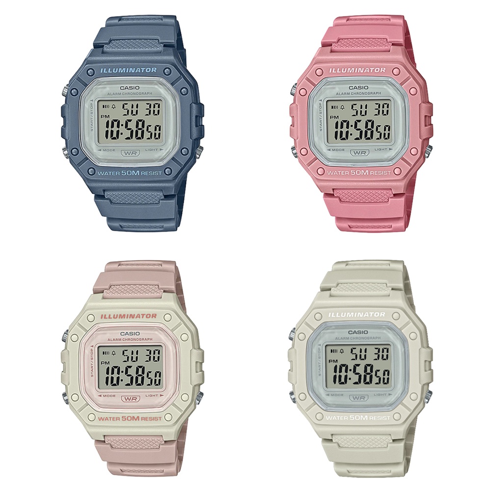 Casio Standard นาฬิกาข้อมือผู้ชาย สายเรซิ่น รุ่น W-218,W-218HC (W-218HC-2A,W-218HC-4A,W-218HC-4A2,W-