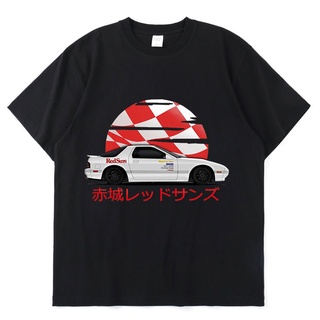 เสื้อยืด พิมพ์ลายอนิเมะ Initial D Drift Akagi RedSuns AE86 สไตล์สตรีท แฟชั่นสําหรับผู้ชาย และผู้หญิง