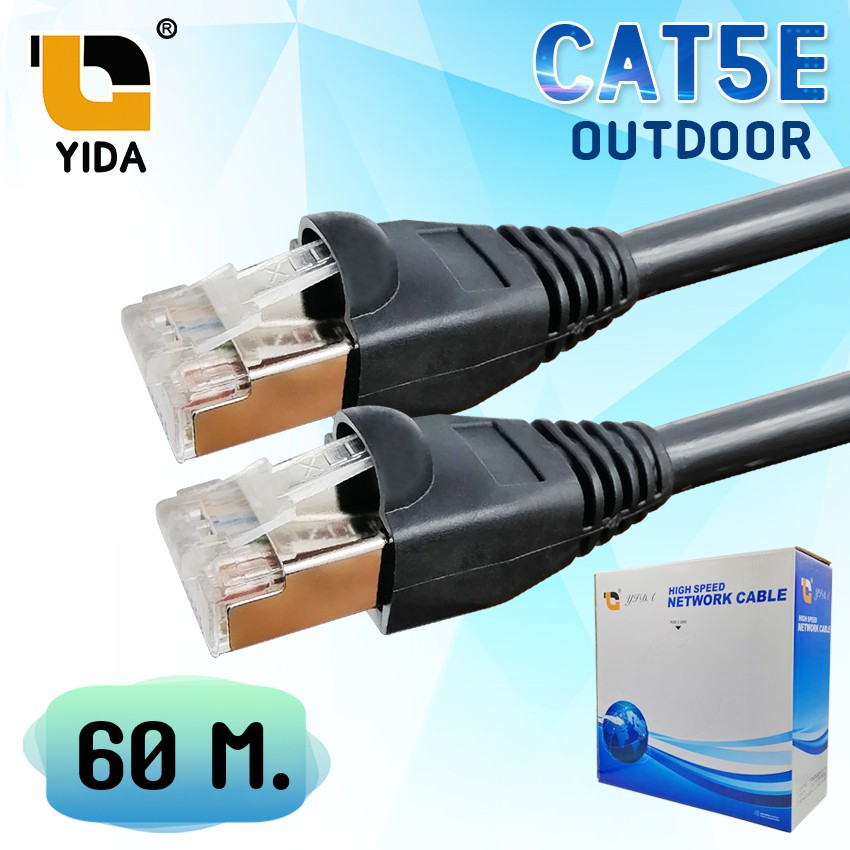 Lan cable สายแลน CAT5E สำเร็จรูปพร้อมใช้งาน สำหรับใช้ภายนอกอาคาร ความ ...