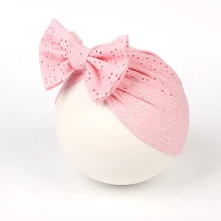หมวกผ้าโพกหัว ประดับโบว์ แบบนิ่ม ยืดหยุ่น สําหรับเด็กทารกแรกเกิด ผู้หญิง