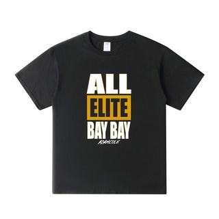 คอลูกเรือใหม่ เสื้อยืดลําลอง แขนสั้น พิมพ์ลายนักมวยปล้ํา fahsion All Elite Bay Bay Adam Cole สไตล์อเมริกัน สําหรับผู้ชาย