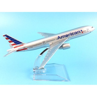 โมเดลเครื่องบิน AMERICAN AIRLINES Boeing 777 (16 cm) ทำด้วยเหล็ก สวย งานละเอียด - ของเล่น ของขวัญ ตั้งโชว์เสริมฮวงจุ้ย