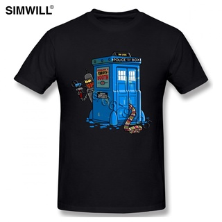 ผ้าฝ้าย 100%เสื้อยืดผ้าฝ้าย แขนสั้น คอกลม พิมพ์ลาย Doctor Who สไตล์คลาสสิก สําหรับผู้ชาย วันวาเลนไทน์S-3XL