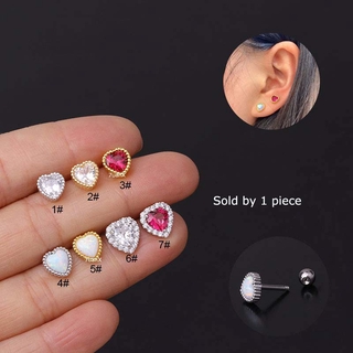 ต่างหูสตั๊ดรูปหัวใจ Tragus 1 ชิ้น 16 Gauge