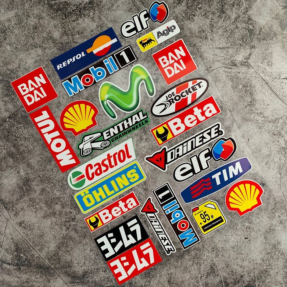 สติ๊กเกอร์สะท้อนแสงติดมอเตอร์ไซค์ Motul BANDAI Movistar OHLINS สติ๊กเกอร์ติดหมวกกันน็อคสำหรับตกแต่งมอเตอร์ไซค์อุปกรณ์จัดแต่งทรงผม
