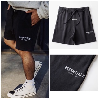 ไฮเอน Fog 3M reflective black white gray shorts essentials streamer sports pants