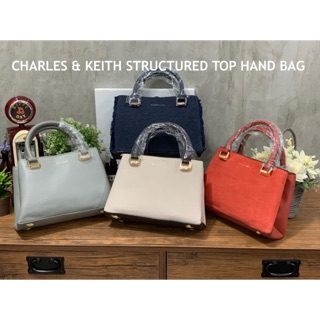 💕CHARLES &amp; KEITH STRUCTURED TOP HAND BAG