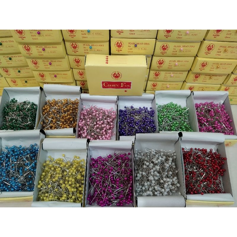 เข็มหมุดหัวมุกเงา เข็มหมุดกล่องตามปก (มี23สี เข็มคมไม่ทู่) ทอง,เงิน,นาก,เทา เติมแล้ว!! ขายยกกล่อง คุณภาพอย่างดีGGPsale