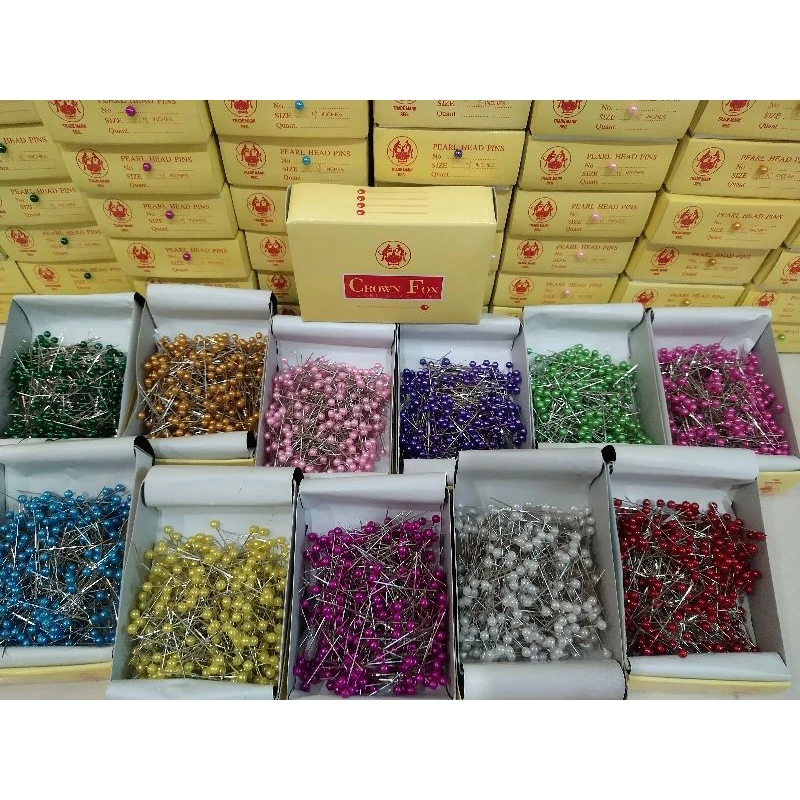 เข็มหมุดหัวมุกเงา เข็มหมุดกล่องตามปก (มี23สี เข็มคมไม่ทู่) ทอง,เงิน,นาก,เทา เติมแล้ว!! ขายยกกล่อง คุณภาพอย่างดีGGPsale