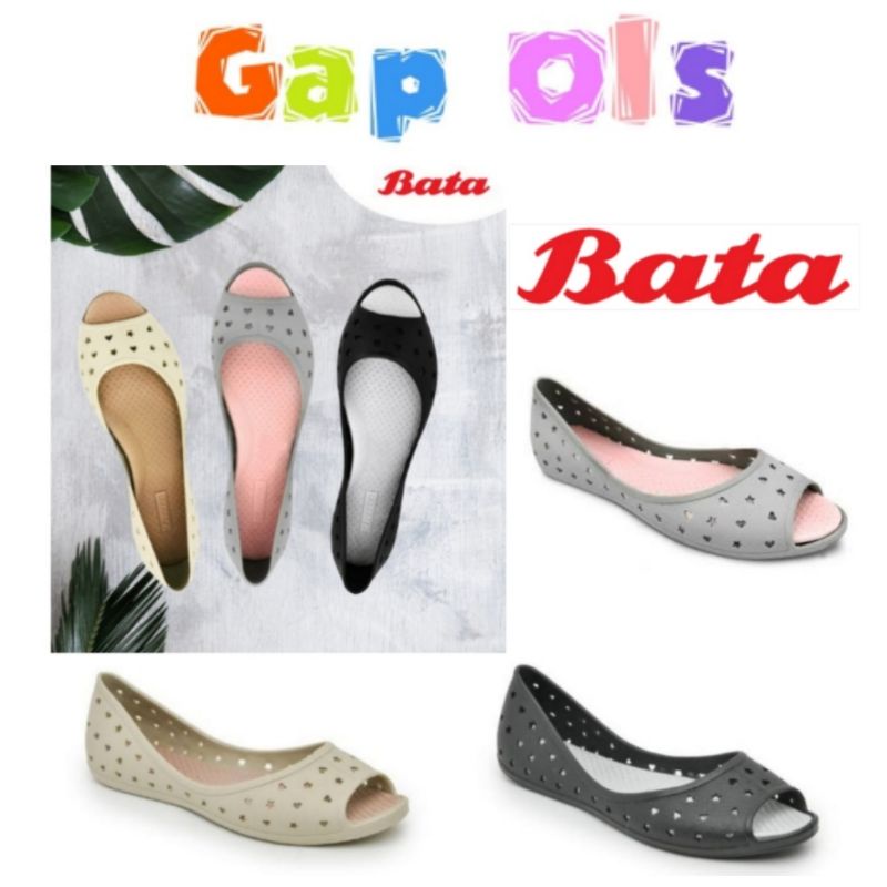 BATA Jelly Shoes Heart peep toe bata jelly shoes รองเท้ายาง รองเท้ากันน้ํา รองเท้ายาง
