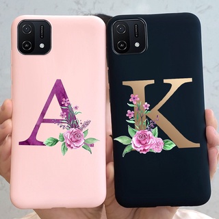 เคสโทรศัพท์ซิลิโคน TPU แบบนิ่ม ลายดอกไม้ และตัวอักษร สําหรับ Oppo A16K A16K CPH2349 2021