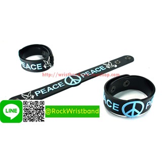 Peace ขายริสแบนด์  RTA244NA Wristband สายรัดข้อมือวงร็อค