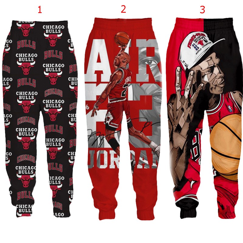 Bulls Michael Jordan fly กางเกงกีฬา กางเกงวิ่งจ๊อกกิ้ง พิมพ์ลาย 3D แฟชั่น สําหรับทุกเพศ